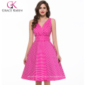 Без рукавов Грейс Карин новый дизайн Женская глубокий V-образным вырезом винтажный 1950-х годов платья оптом CL6295-3#